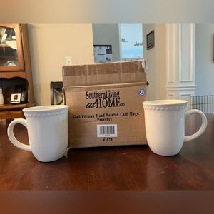 Southern Living at Home Gail Pittman Hand-Painted Cafe Mugs:Provence